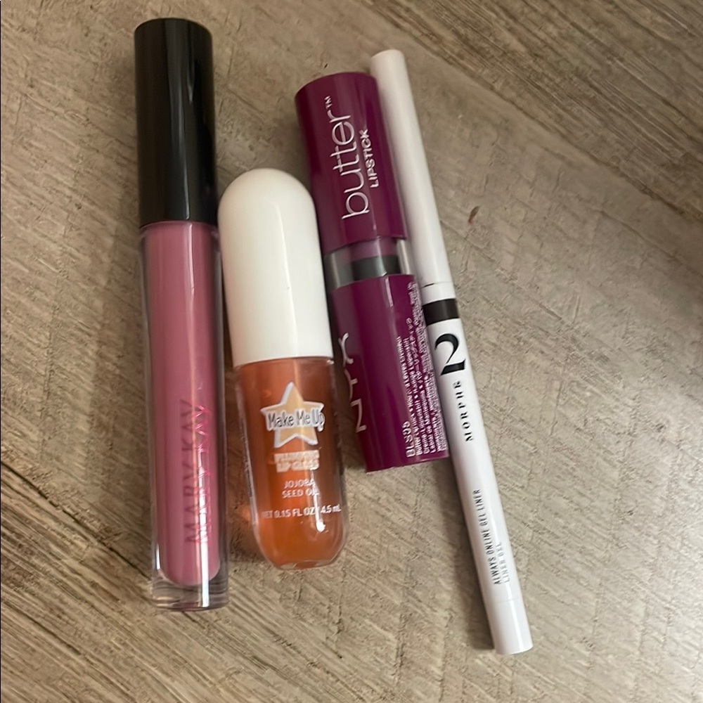 Maybelline and NYX Lip and Eye Makeup Set - Pink, Orange, Purple